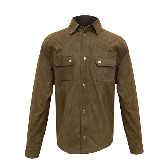 Sobrecamisa 701 Verde Olivo | El Potrillo Western | Piel 100% de Ternera