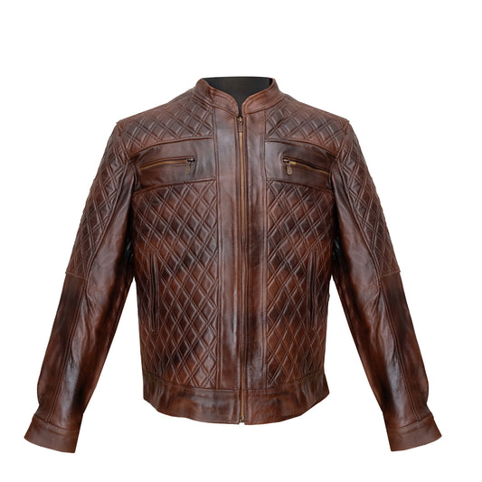 Chamarra Rombos Beteado | El Potrillo Western | Piel 100% Borrego