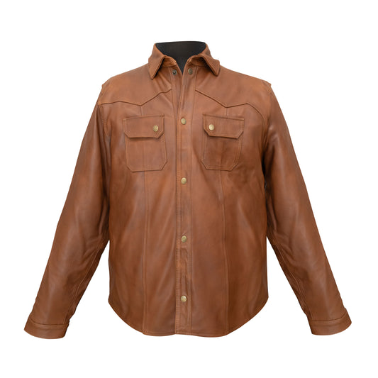 Sobrecamisa Tabaco | El Potrillo Western | Piel 100% de Ternera