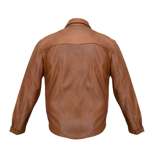 Sobrecamisa Tabaco | El Potrillo Western | Piel 100% de Ternera