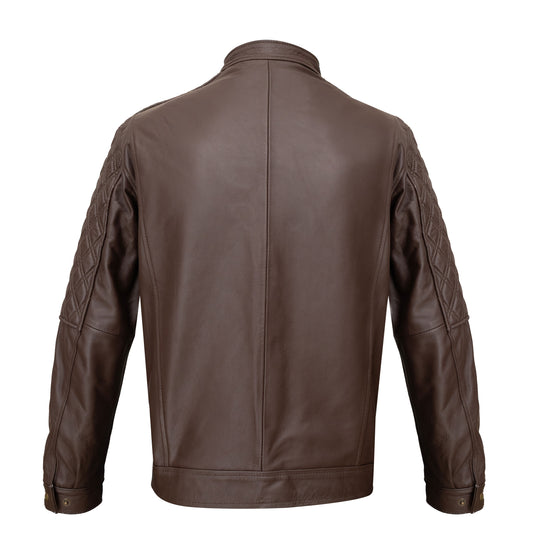 Chamarra Rombos Tabaco | El Potrillo Western | Piel 100% Borrego