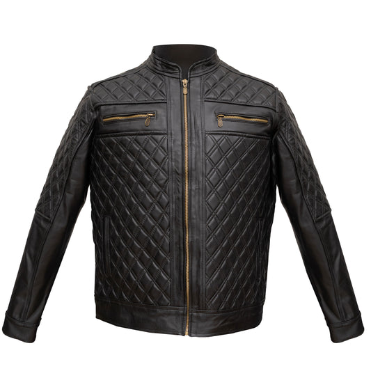 Chamarra Rombos Negro | El Potrillo Western | Piel 100% Borrego