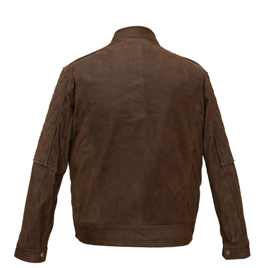 Chamarra Rombos Café | El Potrillo Western | Piel 100% Borrego