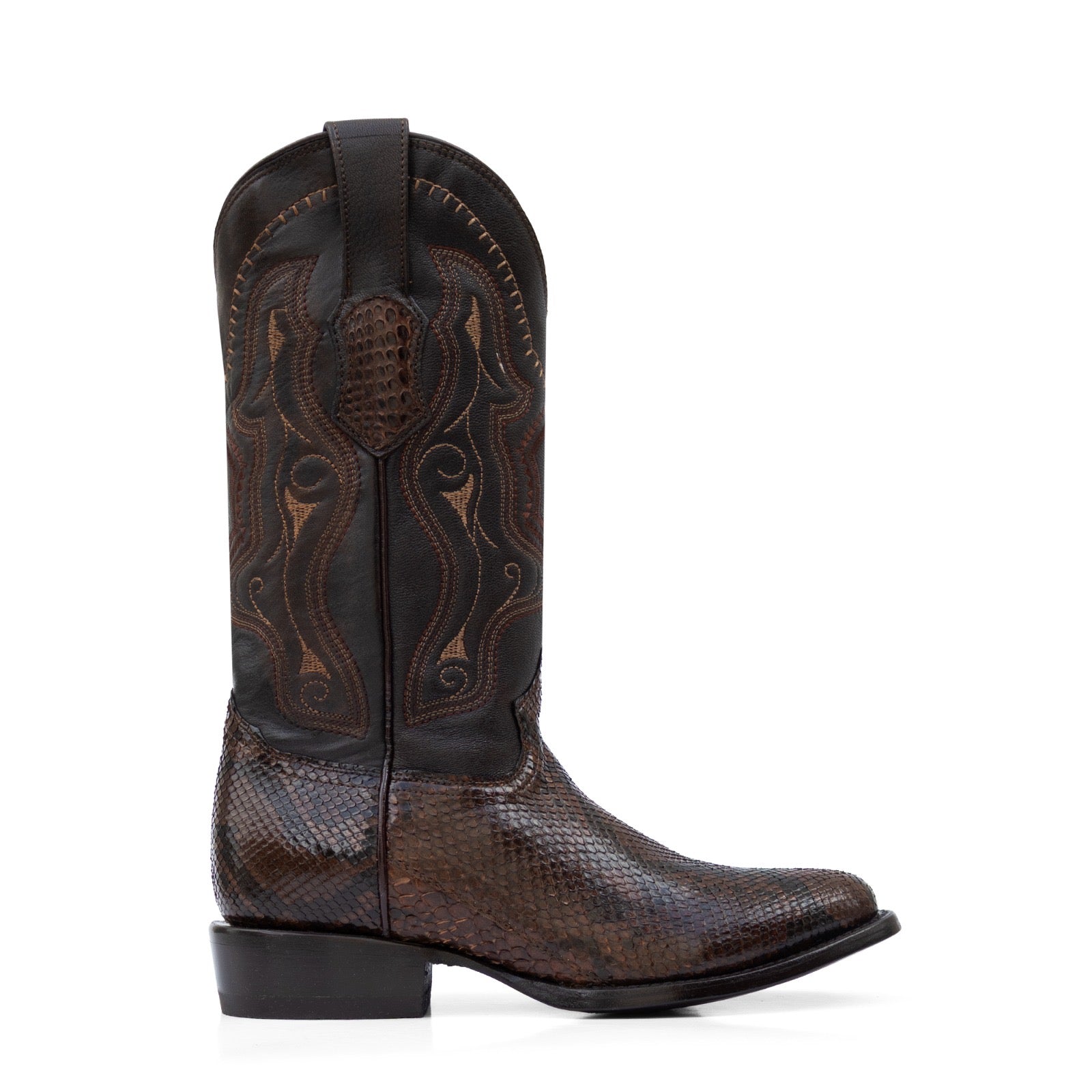 BOTAS ESTILO OVAL | PIEL PITÓN BELLY TABACO