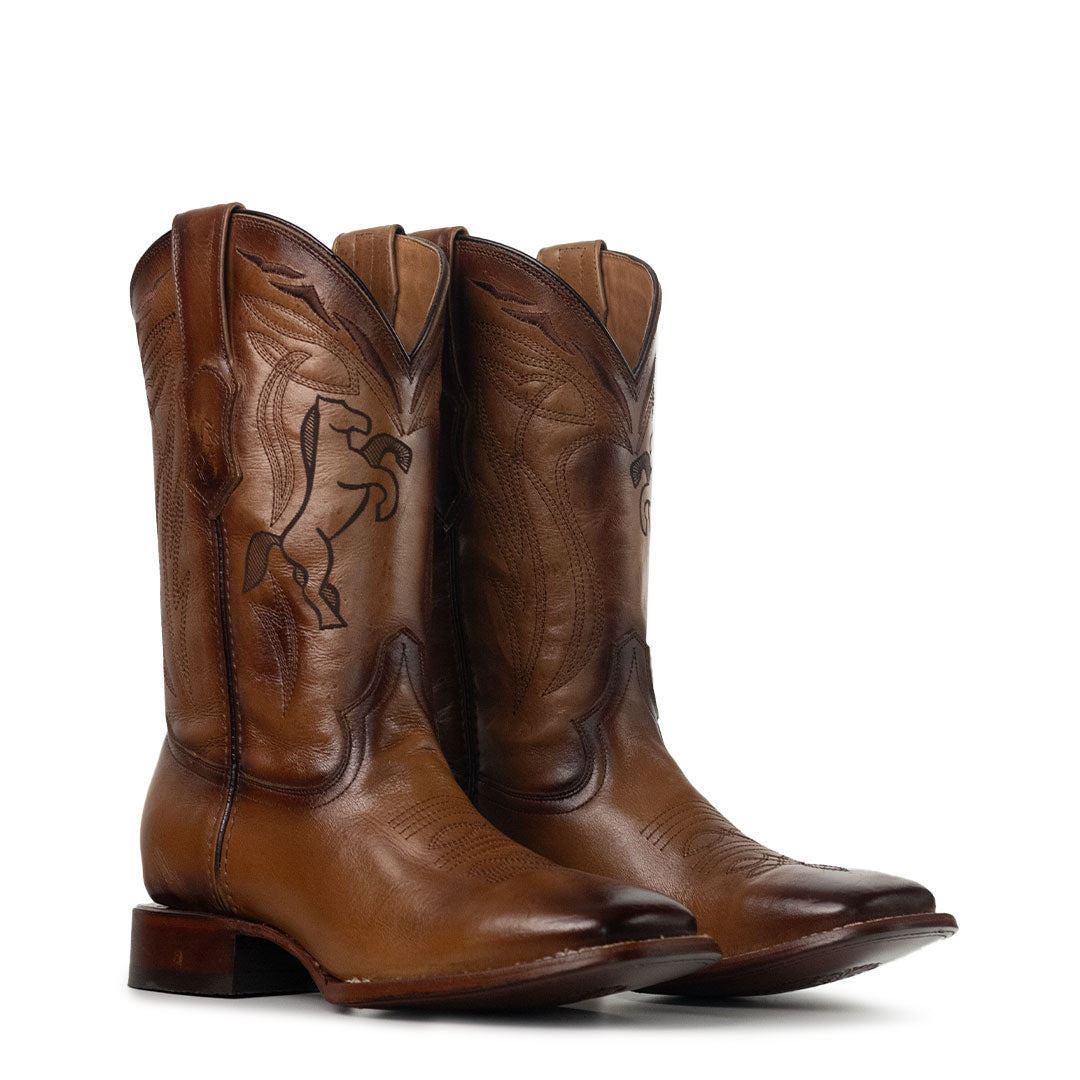 Encerado Potrillo | Miel | Horma Rodeo | Piel 100% Res