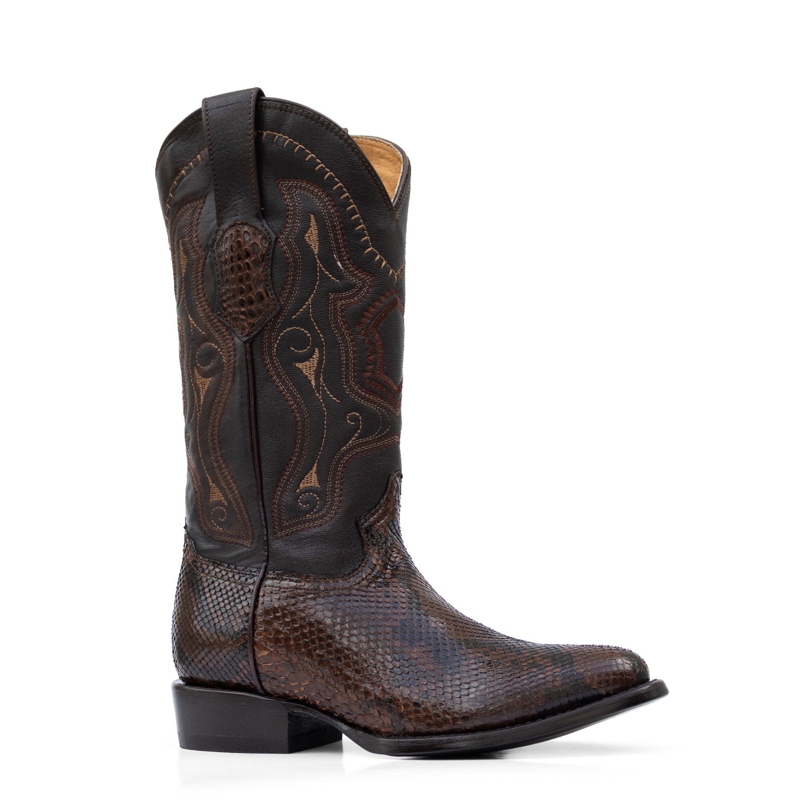 BOTAS ESTILO OVAL | PIEL PITÓN BELLY TABACO