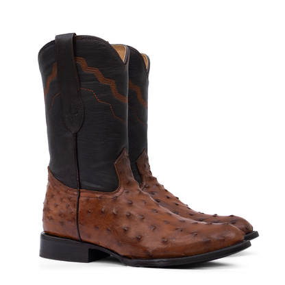 BOTAS ROPER | PIEL DE AVESTRUZ COGNAC