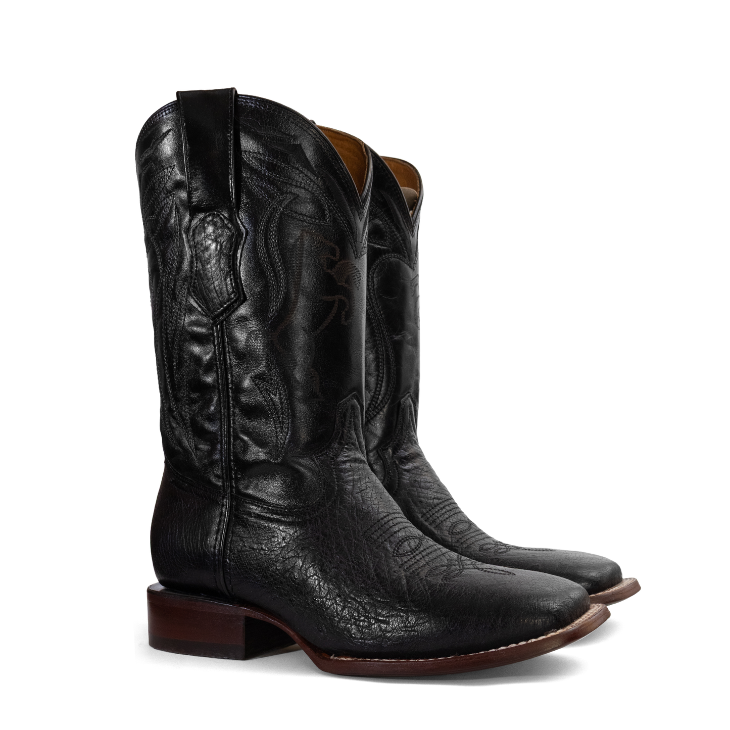 BOTAS DE PANZA DE AVESTRUZ | ESTILO BULLDOG NEGRO