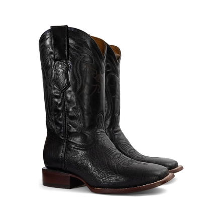 BOTAS DE PANZA DE AVESTRUZ | ESTILO BULLDOG NEGRO