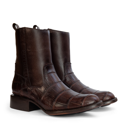 BOTAS DE COCODRILO ACUTUS | ESTILO OVAL CAFÉ