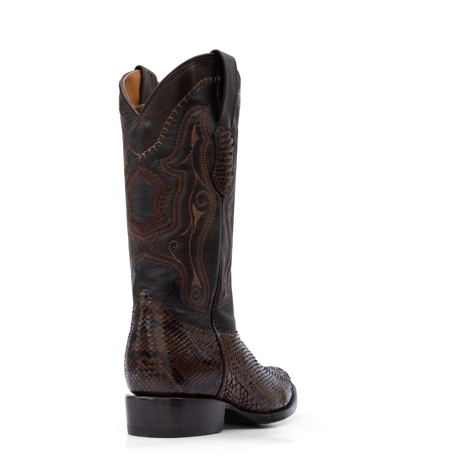 BOTAS ESTILO OVAL | PIEL PITÓN BELLY TABACO